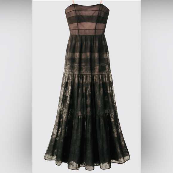 BCBGMaxAzria Dresses & Skirts - BCBG Max Azria Runway Black Sheer Lace Maxi Dress SZ 6 NWT‎